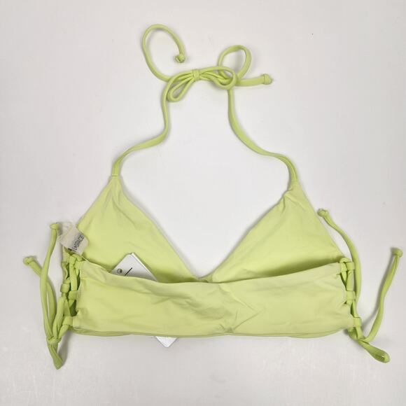 L*Space Gwen Bikini Top in Lemon Yellow/Green Size Small NWT Lace Up Sides - Picture 2 of 5